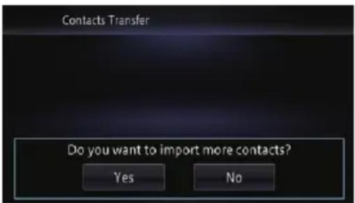 Contacts Transfer Do you want to import more contacts? Yes No