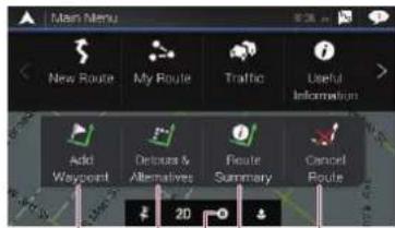 Main Menu New Route My Route Traffic Useful Information Add Waypoint Deluxe & Alternatives Route Summary Cancel Route 20