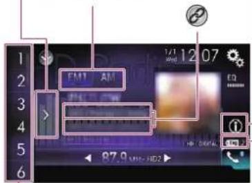 1 2 3 4 5 6 FM1 AM > 12.07 87.9 MHz HD2