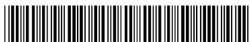 Barcode image with black and white vertical bars, no visible text or symbols beyond the pattern