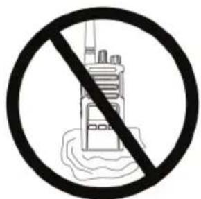 Prohibition sign with silhouette of a walkie-talkie and prohibition symbol