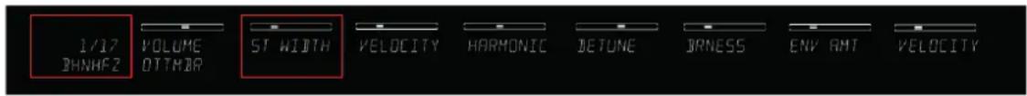 1/17 BHNHF2 VOLUME OTTHOR ST WIDTH VELOCITY HARMONIC DETUNE BRNESS ENV AMT VELOCITY