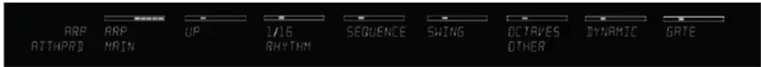 ARP ATTHPRI ARP MAIN UP 1/16 RHYTHM SEQUENCE SWING OCTAVES OTHER IYNAMIC GATE