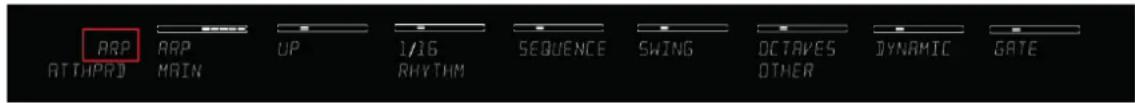 ARP ATTAPRD ARP MAIN UP 1/16 RHYTHM SEQUENCE SWING OCTAVES OTHER DYNAMIC GATE