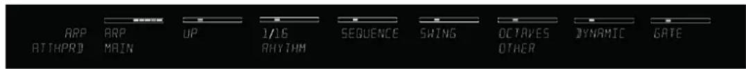 ARP ATTAPRD ARP MAIN UP 1/16 RHYTHM SEQUENCE SWING OCTAVES OTHER DYNAMIC GATE