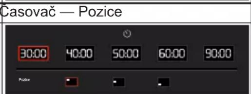 Časovač — Pozice 30:00 40:00 50:00 60:00 90:00 Pakko