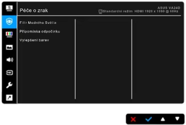 Pěče o zrak ASUS VA24D Standardní režím HDMI 1920 x 1080 @ 60Hz Filtr Madreho Svetla Připomínka odpočinku Vylepšení barev