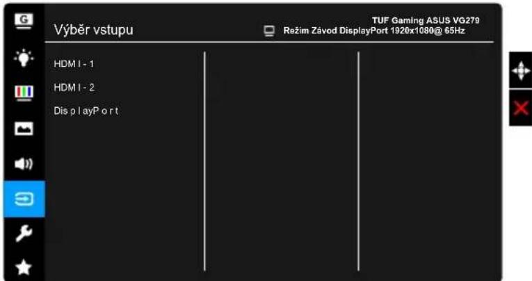 Výběr vstupu TUF Gaming ASUS VG279 Režim Závod DisplayPort 1920x1080@ 65Hz HDMI - 1 HDMI - 2 DisplayPort