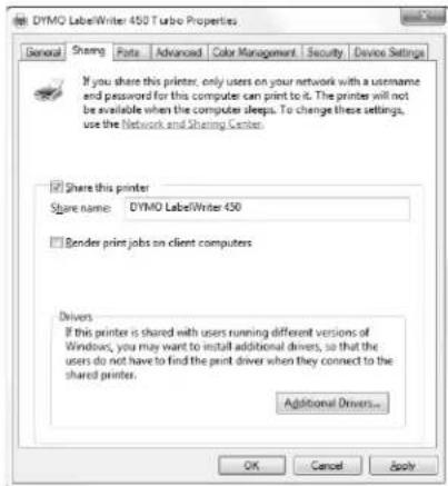 DYMO LabelManager 450 - To share the printer (Windows 7) - 2