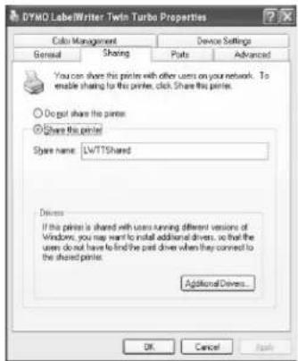 DYMO LabelManager 450 - To share the printer (Windows XP) - 2