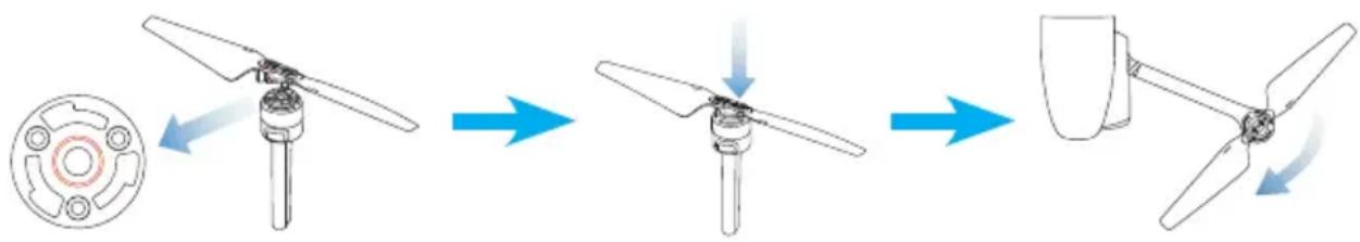 Autel EVO - - Attaching the Propellers - 1