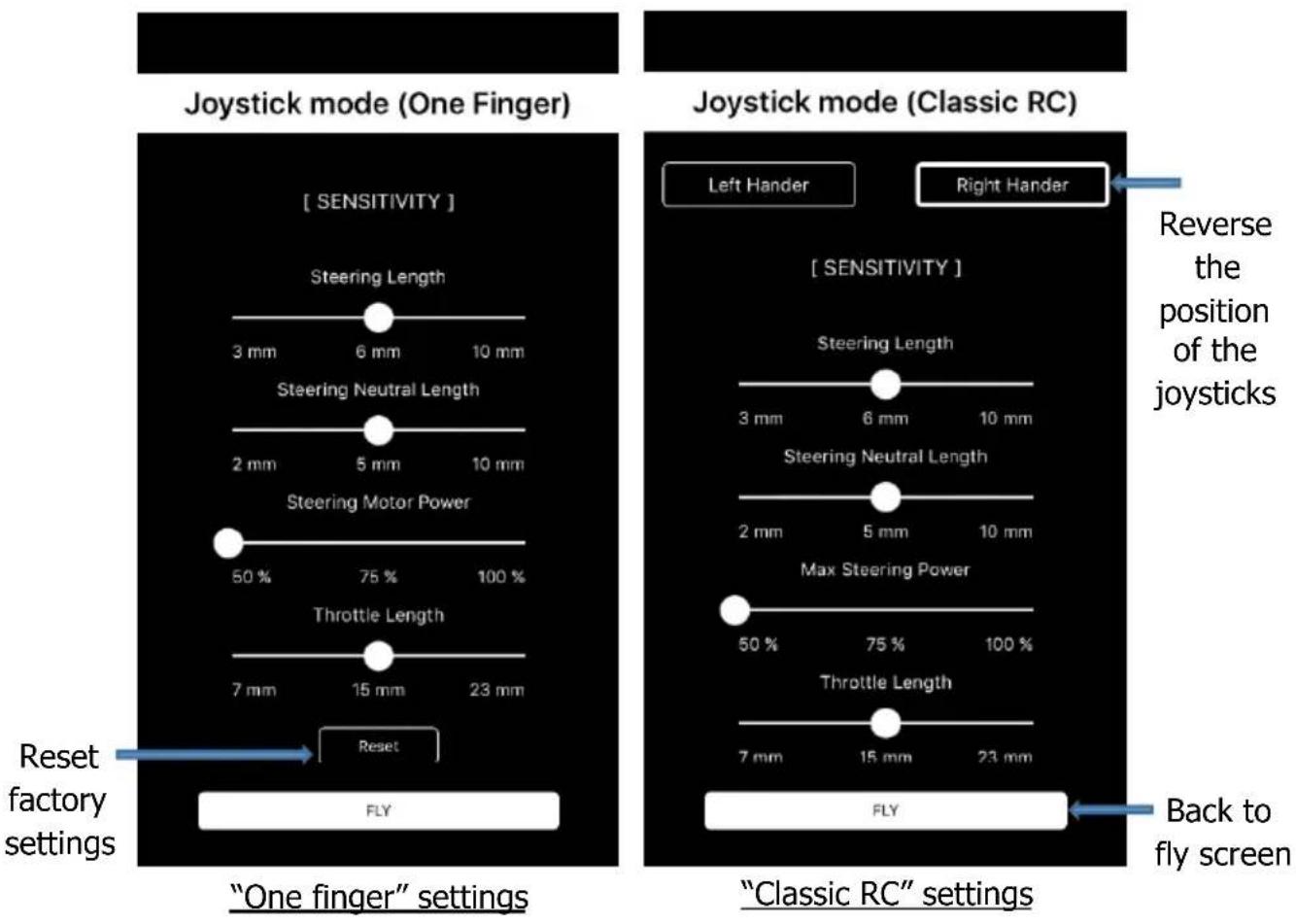 XTIM Bionic Bird - "Steering wheel" interface settings: - 3