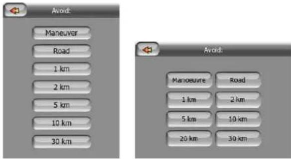 Avoid: Maneuver Road 1 km 2 km 5 km 10 km 30 km Avoid: Manoeuvre Road 1 km 2 km 5 km 10 km 20 km 30 km