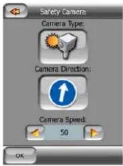 Safety Camera Camera Type: Camera Direction: Camera Speed: 50 OK
