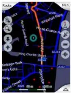 Route Square A106 Whitehall Place Horse Guards Area Kings Guam King Charles Street A102 A303 Hircage Walk the's Gota Albanydan Stondb Street BDE 500 m Menu