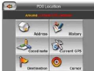 POT Location Around ... where GPS is needed Address History Coordinate Current GPS Destination Cursor