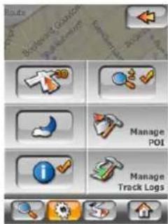 Route Buildout/Download Manage Manage Manage POI Manage Track Logs