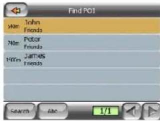 Find POI John Friends 70m: Potor Friends James Friends 100m: Search ABC 1/1