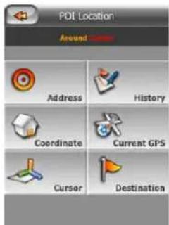 POE Location Around Address History Coordinate Current GPS Cursor Destination