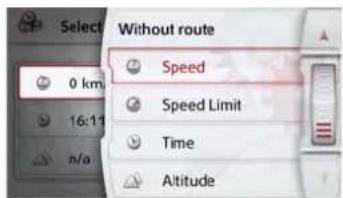 Select Without route 0 km 16:11 n/a Speed Speed Limit Time Altitude