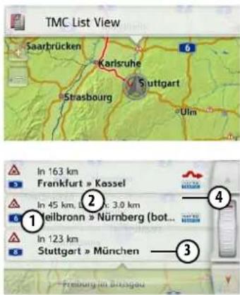 TMC List View Saarbrücken Karlsruhe Stuttgart Strasbourg Olm In 163 km Frankfurt » Kassel In 45 km, 3.0 km Heilbronn » Nürnberg (bot... In 123 km Stuttgart » München Freiburg im Brüngau