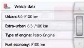 Vehicle data Urban: 8.0 l/100 km Extra-urban: 6.5 l/100 km Type of engine: Petrol Engine Fuel economy: l/100 km