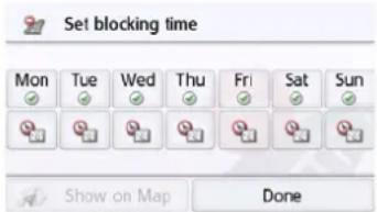 Set blocking time Mon Tue Wed Thu Fri Sat Sun Show on Map Done