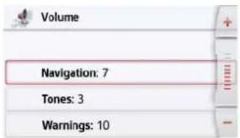 Volume Navigation: 7 Tones: 3 Warnings: 10