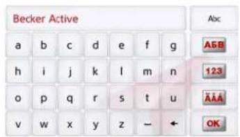 Becker Active a b c d e f g h i j k l m n o p q r s t u v w x y z - ← A&B 123 AAA OK