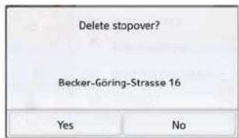 Delete stopover? Becker-Göring-Strasse 16 Yes No