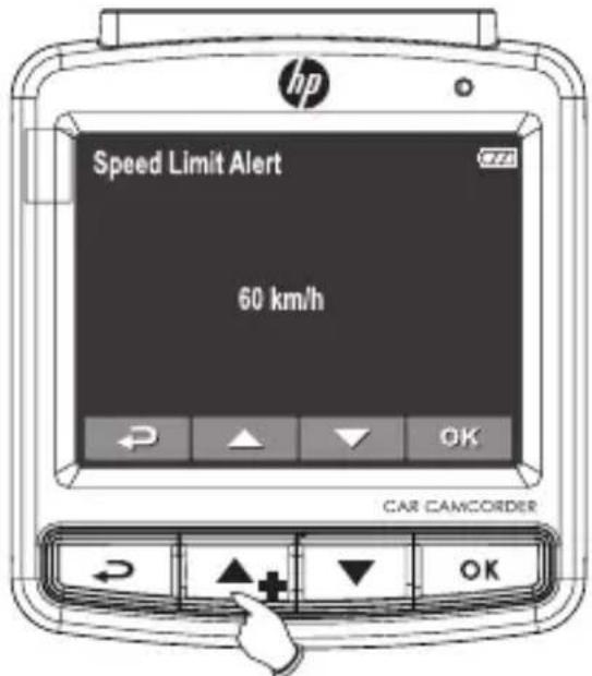 Speed Limit Alert 60 km/h CAR CAMCORDER