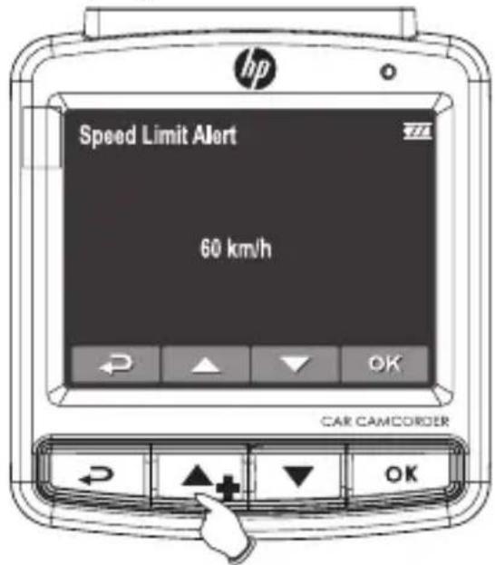 Speed Limit Alert 60 km/h CAR CAMCORDER
