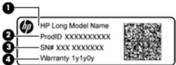 HP Long Model Name ProdID XXXXXXXXXXXX SN# XXX XXXXXXXX Warranty 1y1y0y