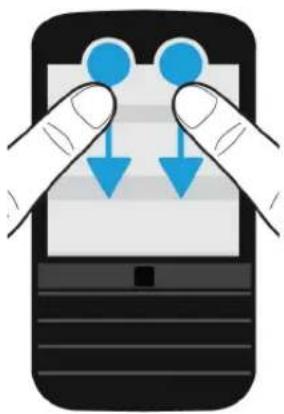 Illustration of a smartphone with two hands pointing at a screen displaying blue circular icons, no text or symbols present.