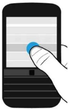 Illustration of a hand interacting with a smartphone displaying a blue circular button (no text or symbols)