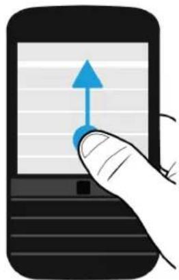 Illustration of a hand pointing at a smartphone screen with a blue upward arrow (no text or symbols)