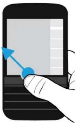 Illustration of a hand interacting with a smartphone screen, showing a blue arrow pointing to the screen (no text or symbols present)