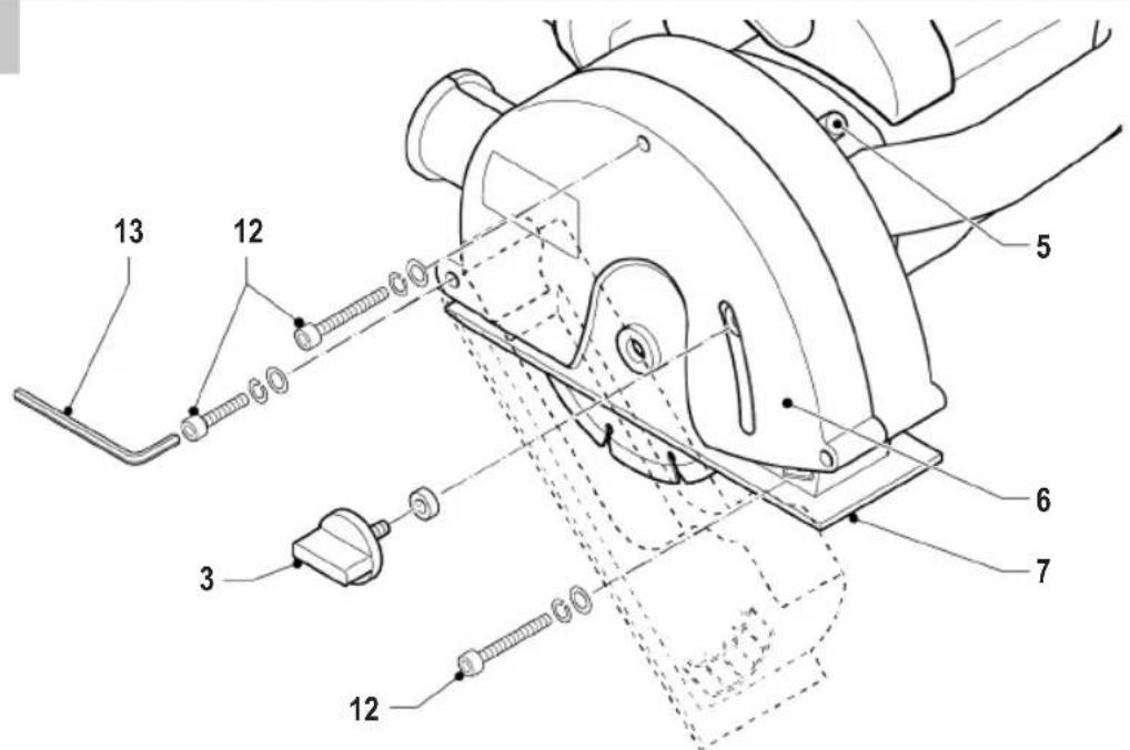 Technical diagram of a mechanical assembly with numbered components for identification