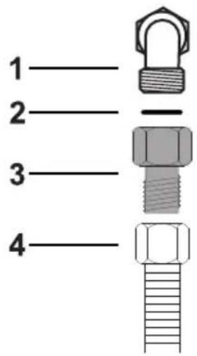 SMEG PGF64-4 - Connection with a steel hose with conical fitting - 1