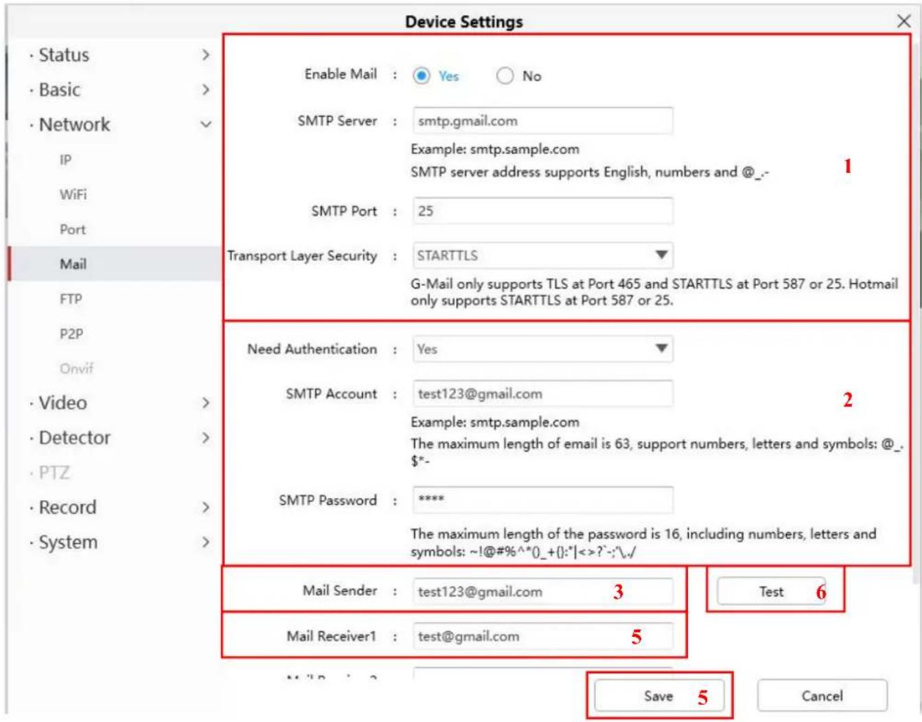 FOSCAM SD2X - Mail Settings - 1
