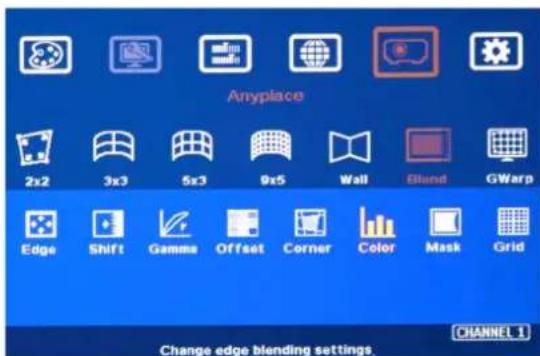 GeoBox M801 - Color adjustment function under [Edge Blend] menu - 1