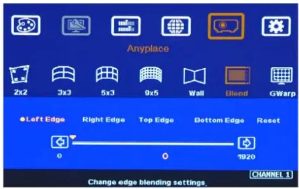 GeoBox M801 - [Edge]: select location and set edge blending value - 1