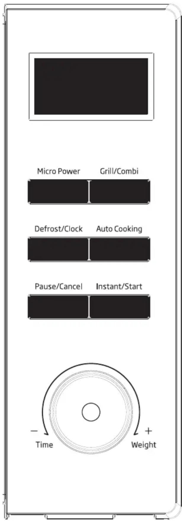 Micro Power Grill/Combi Defrost/Clock Auto Cooking Pause/Cancel Instant/Start Time Weight