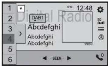 1 2 3 4 5 6 DAB1 Abcdefghi Abcdefghi Abcdefghi 6/10 | 12:48 99/99 EQ and - - - SEEK- > 0