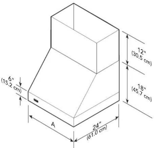 12" (30.5 cm) 18" (45.7 cm) 16" (15.2 cm) A 24" (61.0 cm)