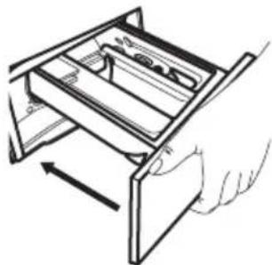 IKEA TVÄTTAD - Para detergente líquido: compuerta girada hacia abajo. - 2
