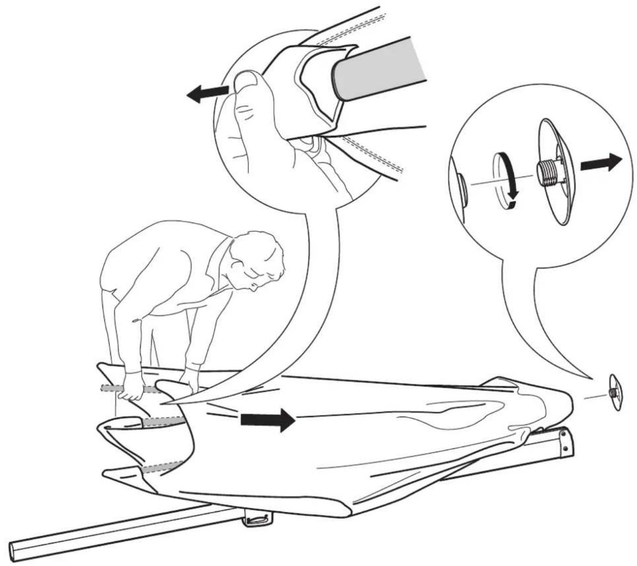 Medical illustration showing a person performing CPR on a patient using a medical device, with labeled steps and directional arrows.