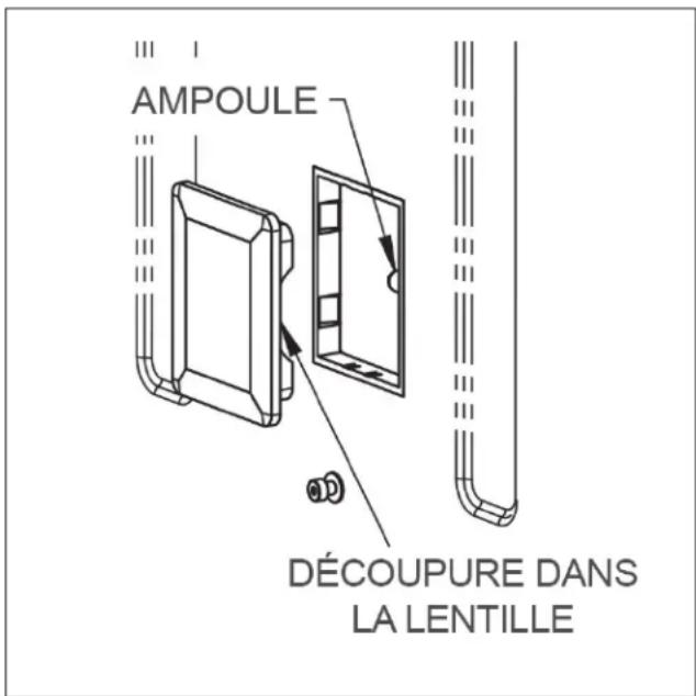 AMPOULE DÉCOUPURE DANS LA LENTILLE