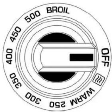 BROIL 500 450 400 350 300 WARM 250 OFF