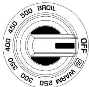 BROIL 450 500 400 450 350 300 300 WARM 250 OFF